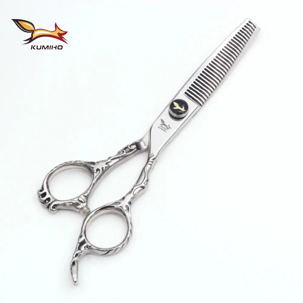 KUMIHO high quality hair scissors set 6inch barber cutting and thinning for hairdressing with offset handle | Красота и здоровье