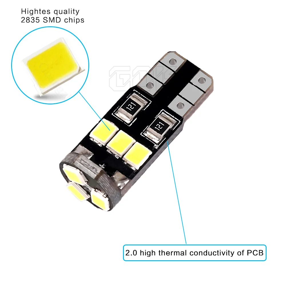 4 шт./лот оптовая продажа светодиодных автомобильных T10 9SMD 2835 ламп 194 168 LED W5W Canbus для