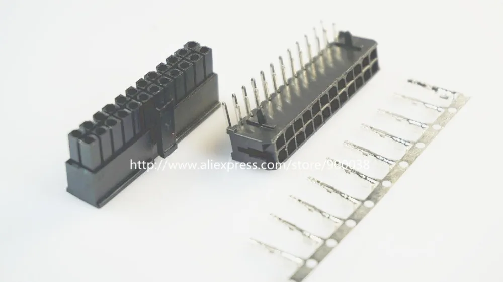 

50 sets Micro-Fit connector 3.0mm 2x12 Pin 24 P Wafer right angle Plus Receptacle Housing and terminal 43025 / 43045