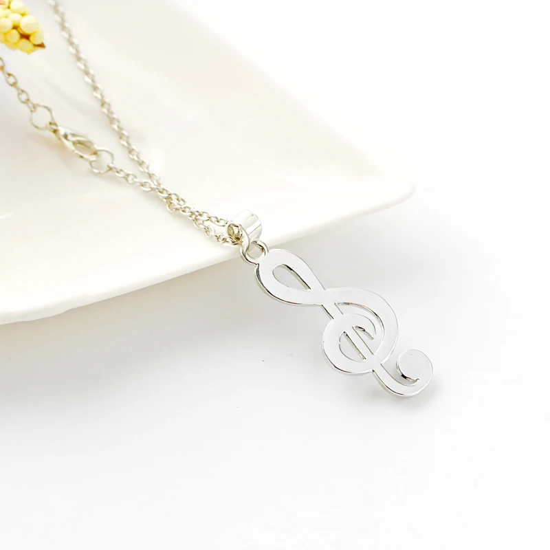 Creative trend elegant music symbol pendant necklace singing woman essential deep blue rhinestone chain | Украшения и аксессуары