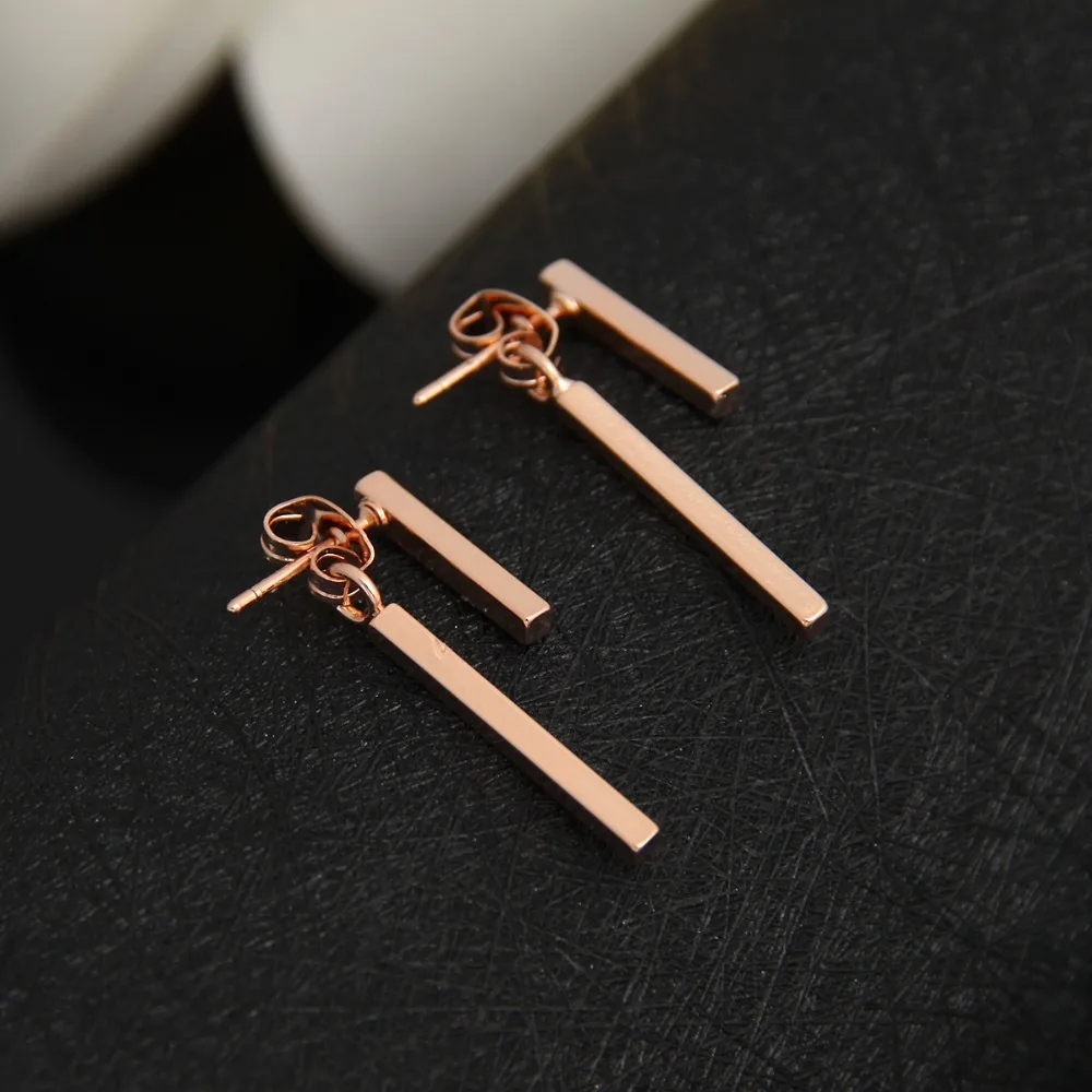 Женские простые серьги гвоздики Shuangshuo корейские в виде Т образной планки
