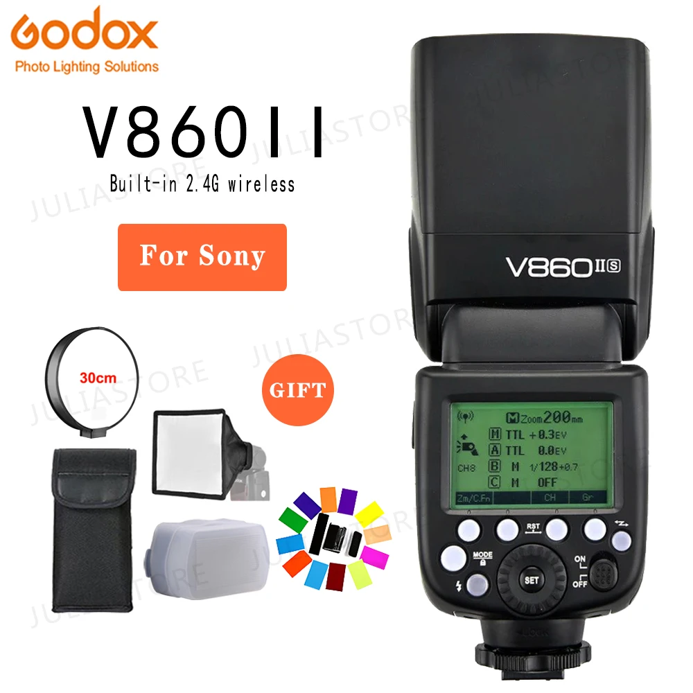 Godox V860II V860II-S X1T-S XPRO-S ttl II HSS литий-ионный аккумулятор Камера флэш-память для sony A5000 A5100 A6000 A6300 A58 A99 A7R A7S A7II