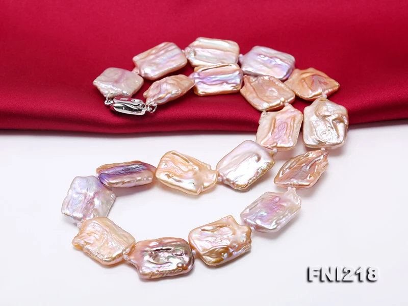 

New Arriver Real Pearl Jewellery,Purple Color Big Size 16-25mm Baroque Freshwater Pearl Necklace 45cm Silver Clasp Women Gift