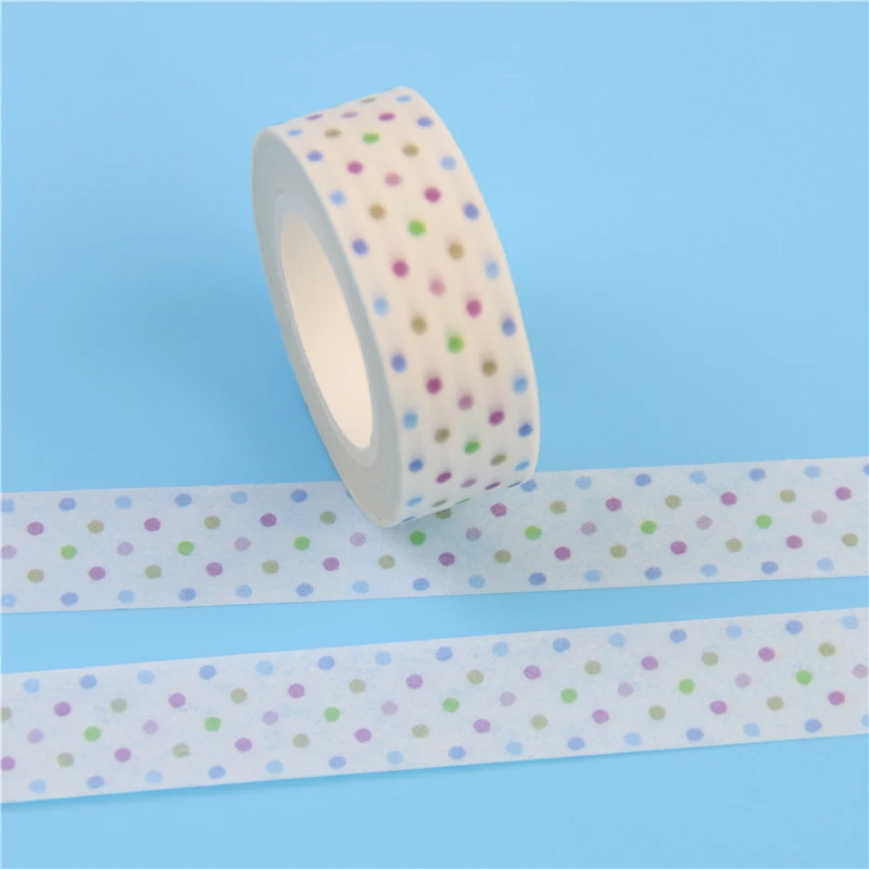 15 мм * 10 м клейкая лента цвет точка набор печати Скрапбукинг DIY ремесло липкий деко