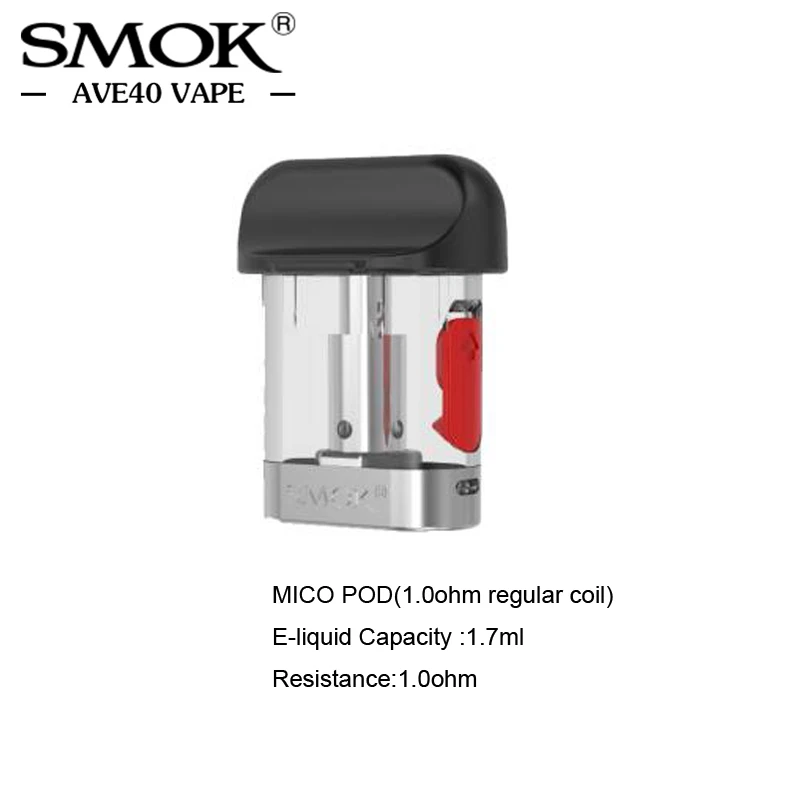 3 шт. оригинальный электронных сигарет SMOK MICO POD 1 7 мл Ёмкость с 0.8ohm 1.0ohm 1.4ohm катушки
