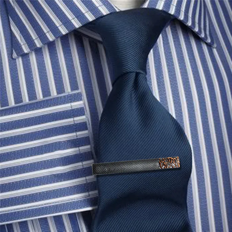 Черный пистолет HAWSON со специальным цветочным узором зажим для галстука мужчин