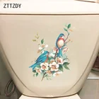 ZTTZDY 18,2*22,9 см, птица, цветок, классическое искусство, наклейка на стену для дома, креативный декор для туалета, T2-0381