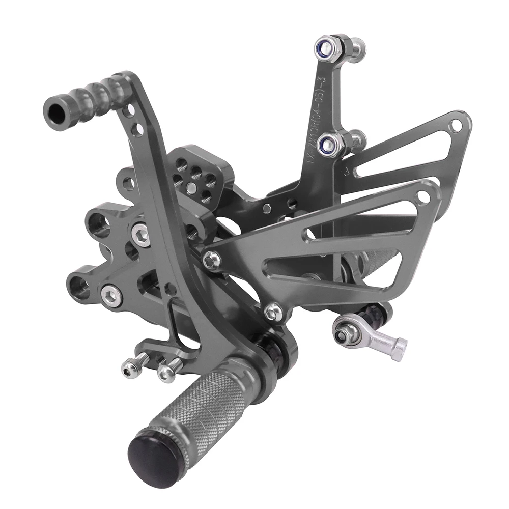 titanium Аксессуары для мотоциклов CNC Регулируемые подножки задний Набор опорные подножки для Kawasaki Ninja ZX-10R ZX10R ZX 10R 2004 2005 - Цвет: titanium
