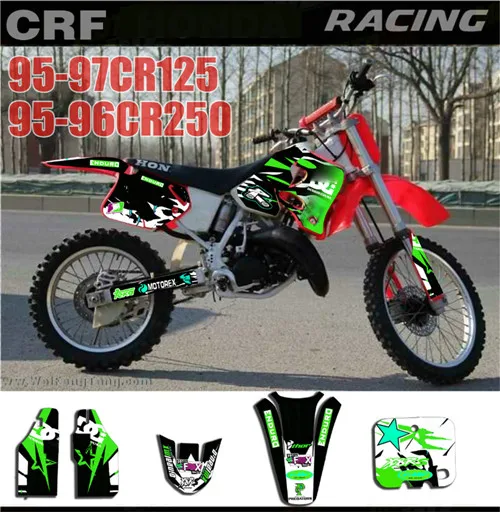 Отличительные знаки графических и наклейки фон для Honda CR125 CR250 1997 1996 1995 CR 125 250 95