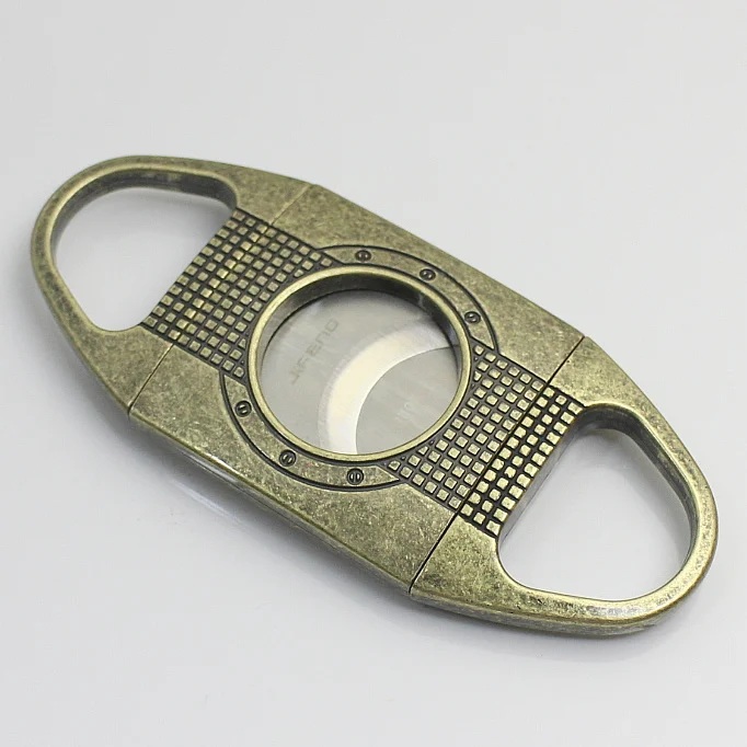 

Smoking Accessories Luxury Cigar scissors Cutters Portable Double-edged Metal Thickened With Leather Case Nice Gift