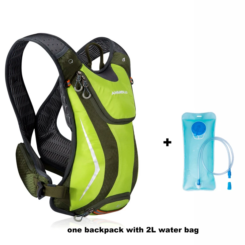 green with water bag 5L водонепроницаемый велосипедный гидратационный рюкзак, мужской рюкзак для бега на велосипеде, дышащий MTB велосипедный рюкзак без сумки для воды - Цвет: green with water bag