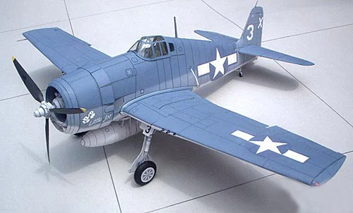 Самодельная бумажная модель 1:32 весы Grumman F6F 3 Hellcat истребитель 3D трафарет для