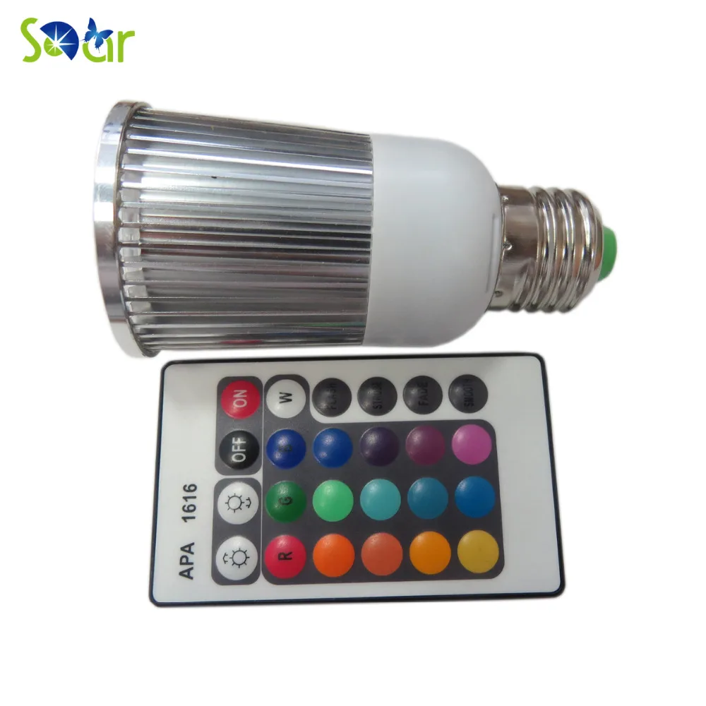16 Цвета 5 Вт rgb светодиодные лампы AC85-265V E27 с ИК-пульта дистанционного управления