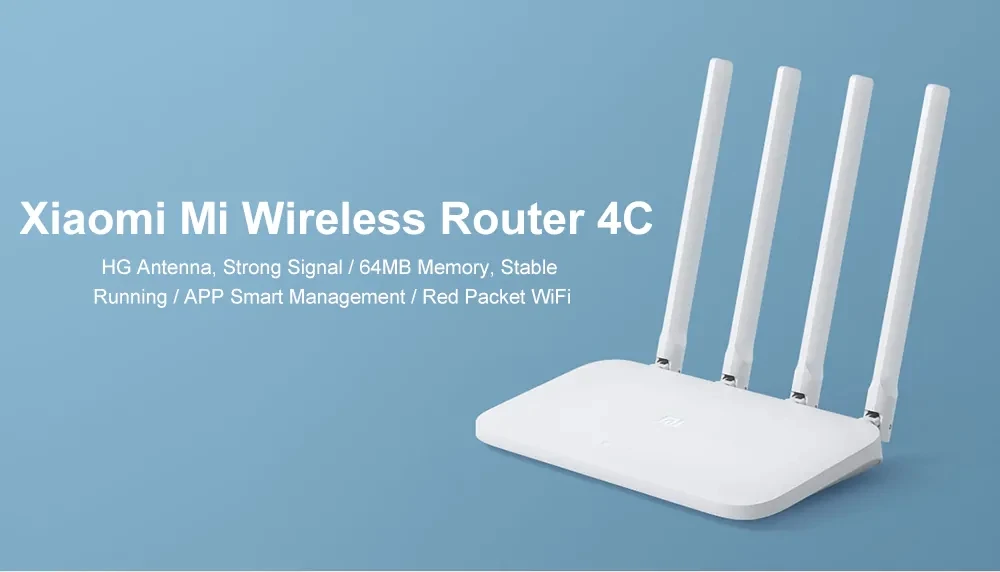 Xiaomi Router 4C 300 Мбит/с 2,4G беспроводной wifi роутер 64 МБ ОЗУ домашний офис 4 антенны роутеры повторитель Smart APP управление