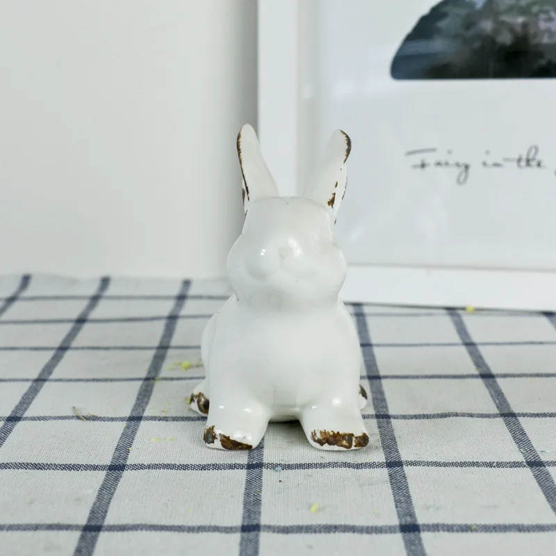 Китайская креативная мебель современный дом керамический кролик ручная работа - Фото №1