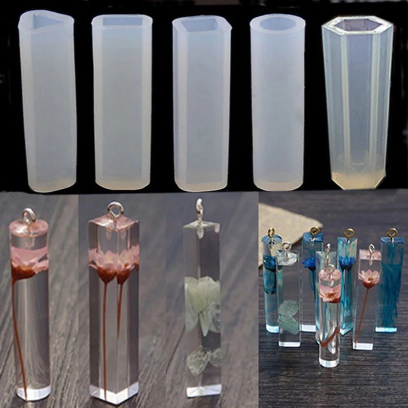 Necklace Pendant Soap Molds Cake Decor Square Cylinder Triangle Jewelry Making Tool Crystal Non Toxic Flip Sugar | Дом и сад