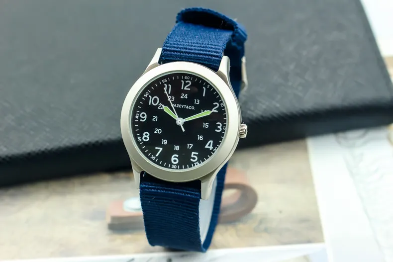 blue sliver black 2019Nazeyt Брендовые спортивные часы со светящимися стрелками для мальчиков и девочек с нейлоновым ремешком, подарок, часы унисекс с простым циферблатом - Цвет: blue sliver black