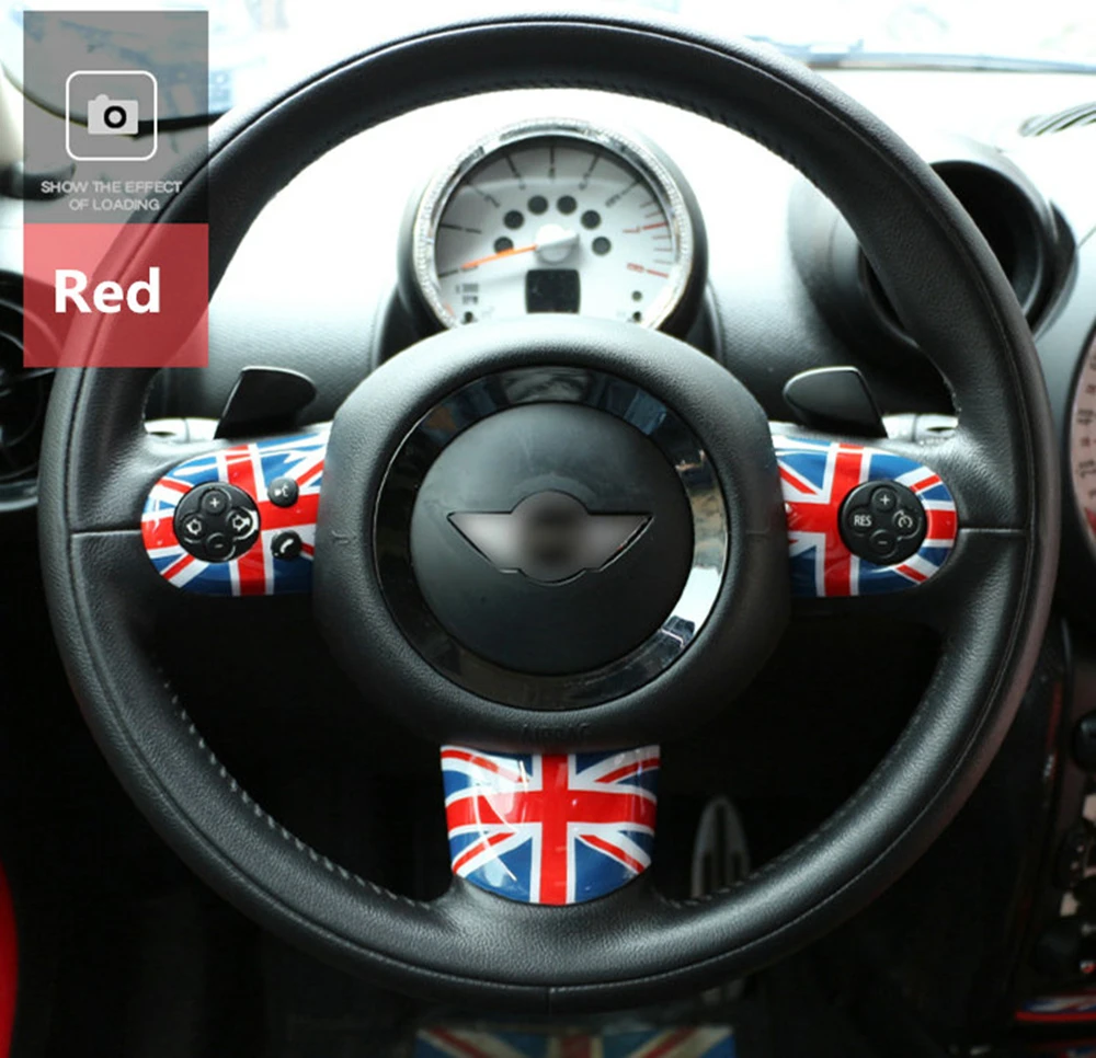 3 шт. Юнион Джек для Mini Cooper JCW Clubman R55 R56 R57 R58 R59 R60 R61 Автомобильный руль наклейка покрытие украшение автомобиля Стайлинг