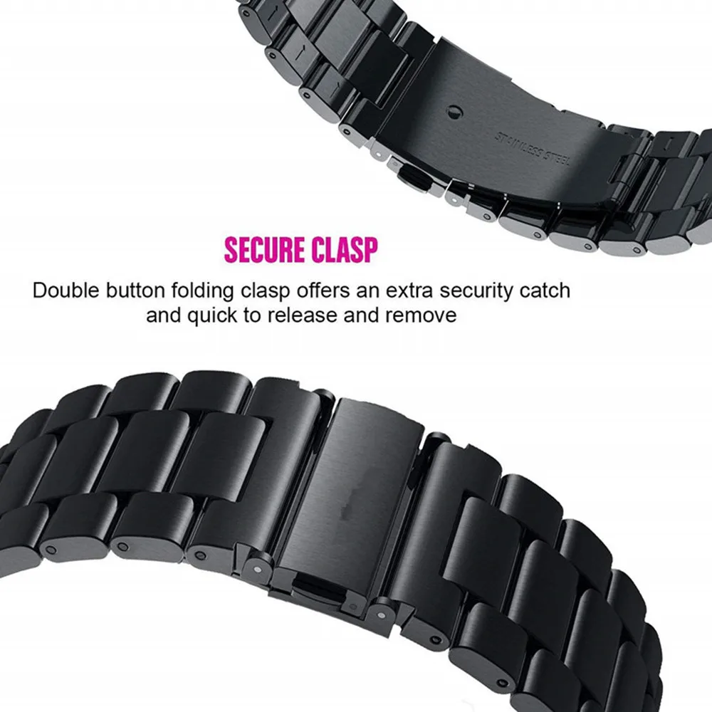 46 мм ремешок из нержавеющей стали для Samsung Gear S3 Frontier/классические 22 часов Смарт