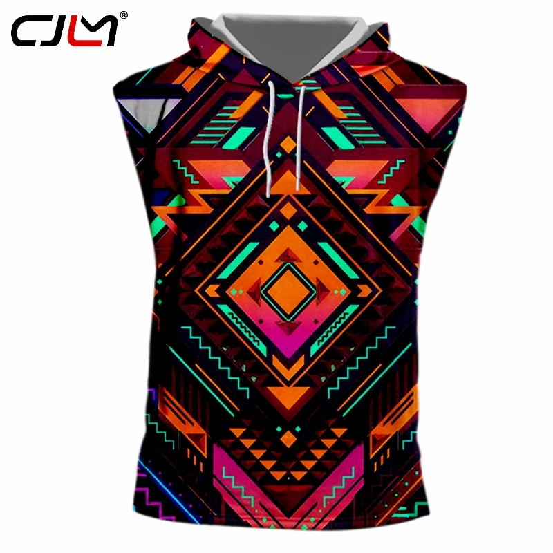 CJLM цветной многогранный мужской топ с капюшоном 3D полноразмерный Печатный
