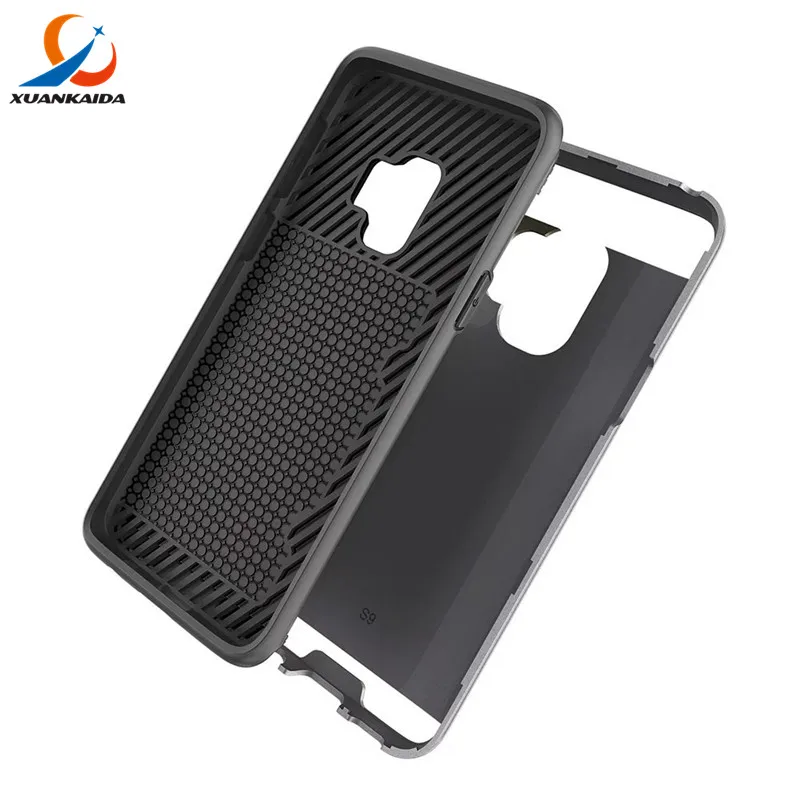 For Samsung Galaxy S7 Edge S9 S8 Plus A7 2017 Note8 S6 Case Brushed Skin Card Slots Holder Hard Armor Shock proof Rubber Cover |
