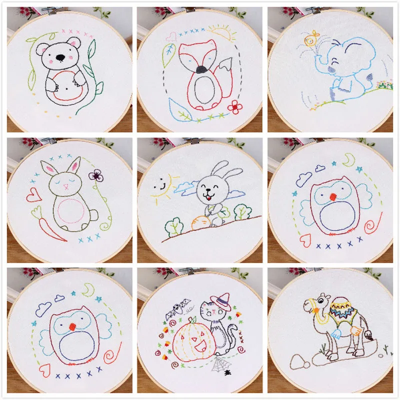 Простой мультяшный Набор для вышивки сделай сам начинающих детей рукоделие