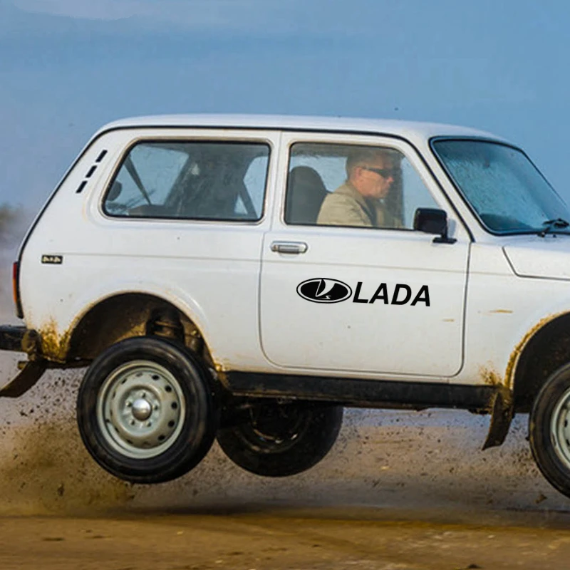 

CK2087# Lada logo funny car sticker vinyl decal white/black car auto stickers for car bumper window car decorations