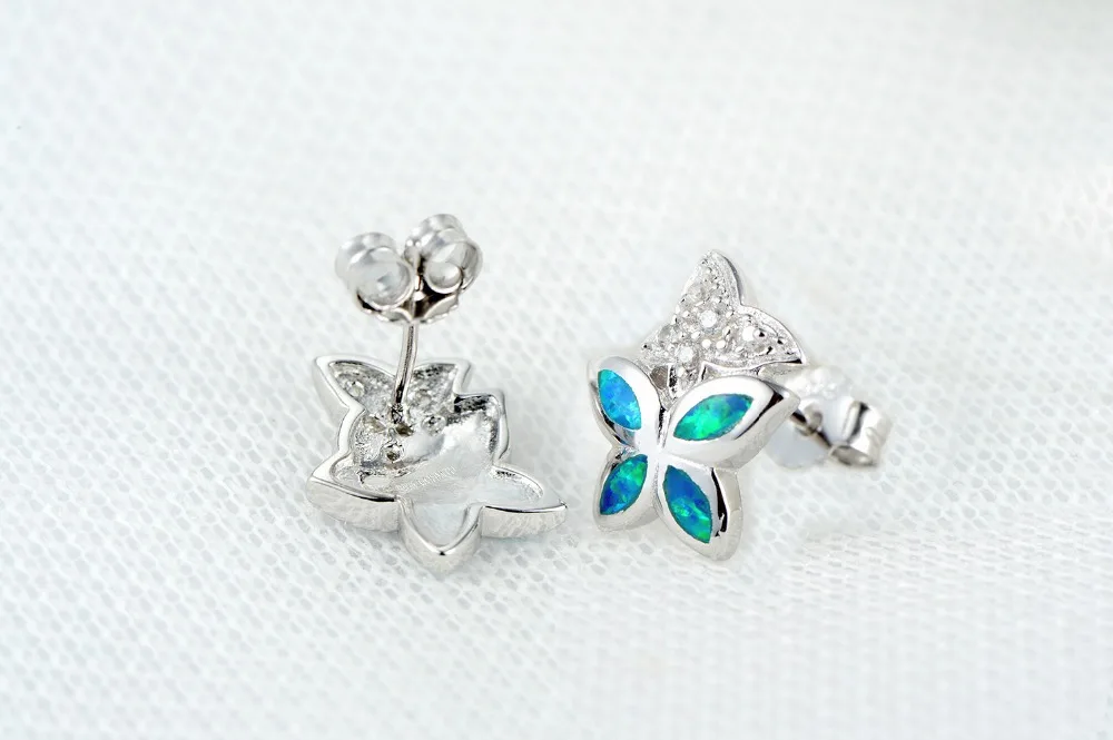 Реальные женские серьги с опалом и фианитом AAA|zirconia stud earring|opal earringsopal silver earrings |