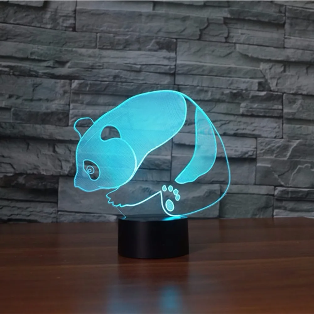 Панда 3d ночник красочный дистанционный сенсорный Switt Usb настольная лампа ребенок