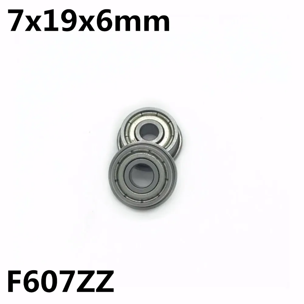 10Pcs F607ZZ 7x19x6 mm Flange Bearings Deep Groove Ball Bearing High Quality F607