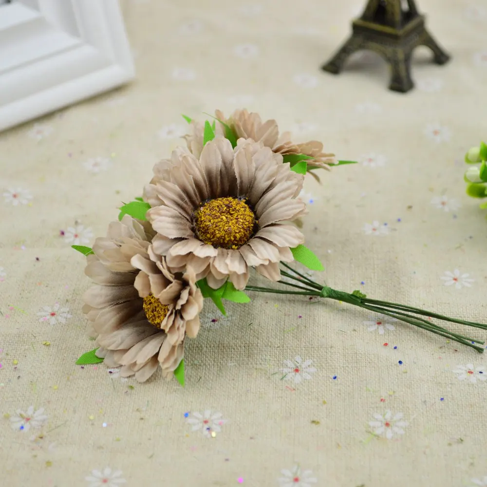 6 шт./Букет искусственных цветов недорогие рождественские аксессуары для