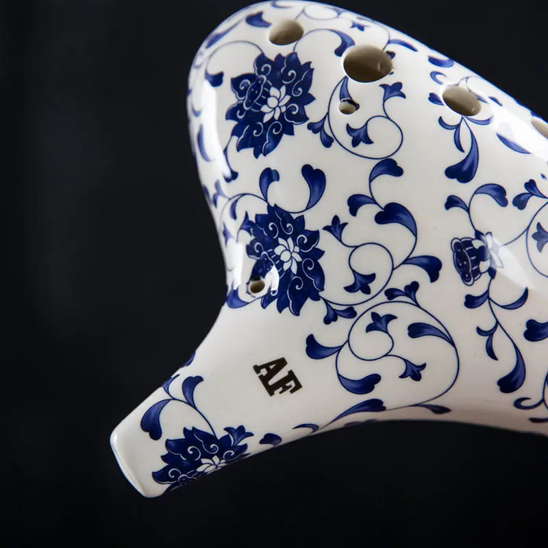 

12 holes Wen Sheng alto F/AF adjustable ocarina Intonation sound good Blue and white porcelain playing ocarina