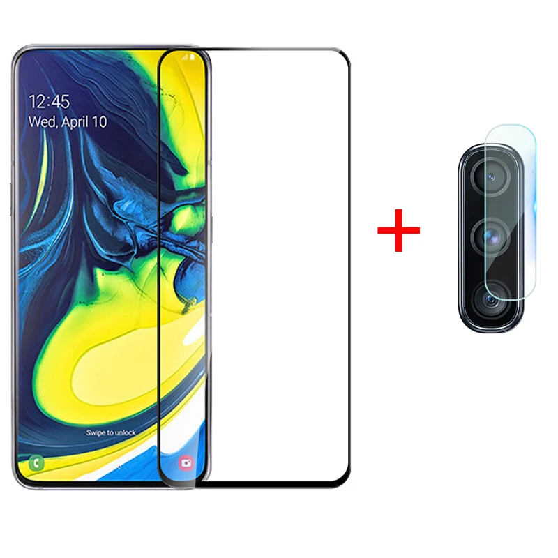 2 в 1 Защитное стекло для Samsung Galaxy A50 A30 A60 A70 A10 A20 M40 M10 M20 M30 A20E защита экрана камеры из