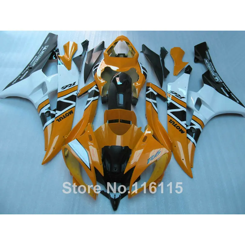 

ABS fairing kit for yamaha r6 injection molding 2006 2007 orange white black fairings set YZF-R6 06 07 NB087