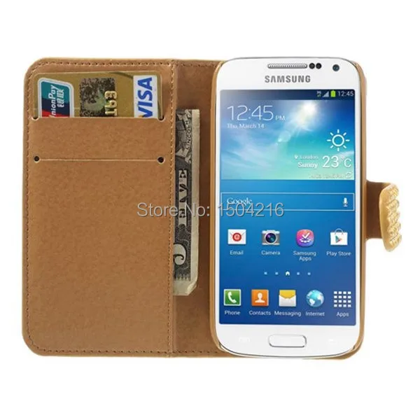 2014 Neo 1 PCS Bling Gel Crystal Leather Wallet Case for Samsung Galaxy S4 mini I9190 6 Colors Available Free Shipping |