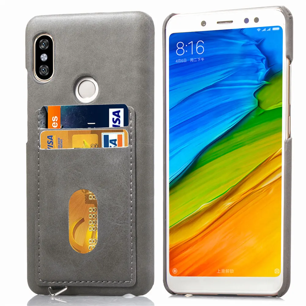 Простой чехол из искусственной кожи FQYANG для XIAOMI REDMI Note5 Pro 6A с карманами задней