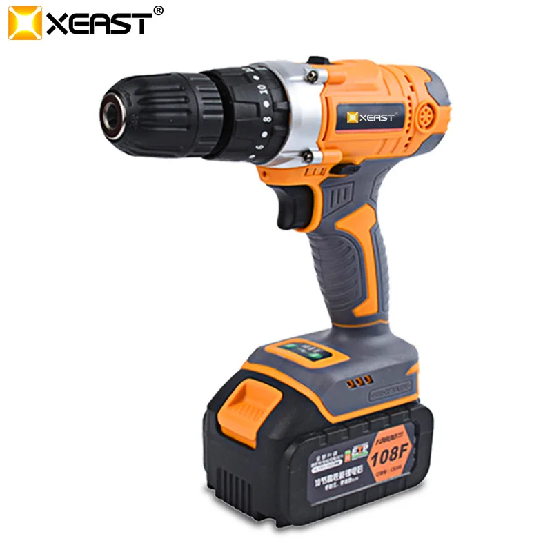 Двухскоростная Аккумуляторная дрель XEAST 108Vf литиевая электрическая отвертка