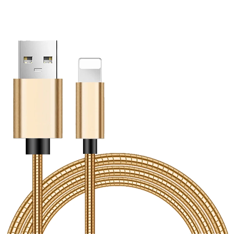 Металлическая пружина Micro USB синхронизации данных зарядное устройство для iPhone X Max 6 6s 7 plus 8 plus Дата-кабель для зарядки Выдвижной кабель USB2.0