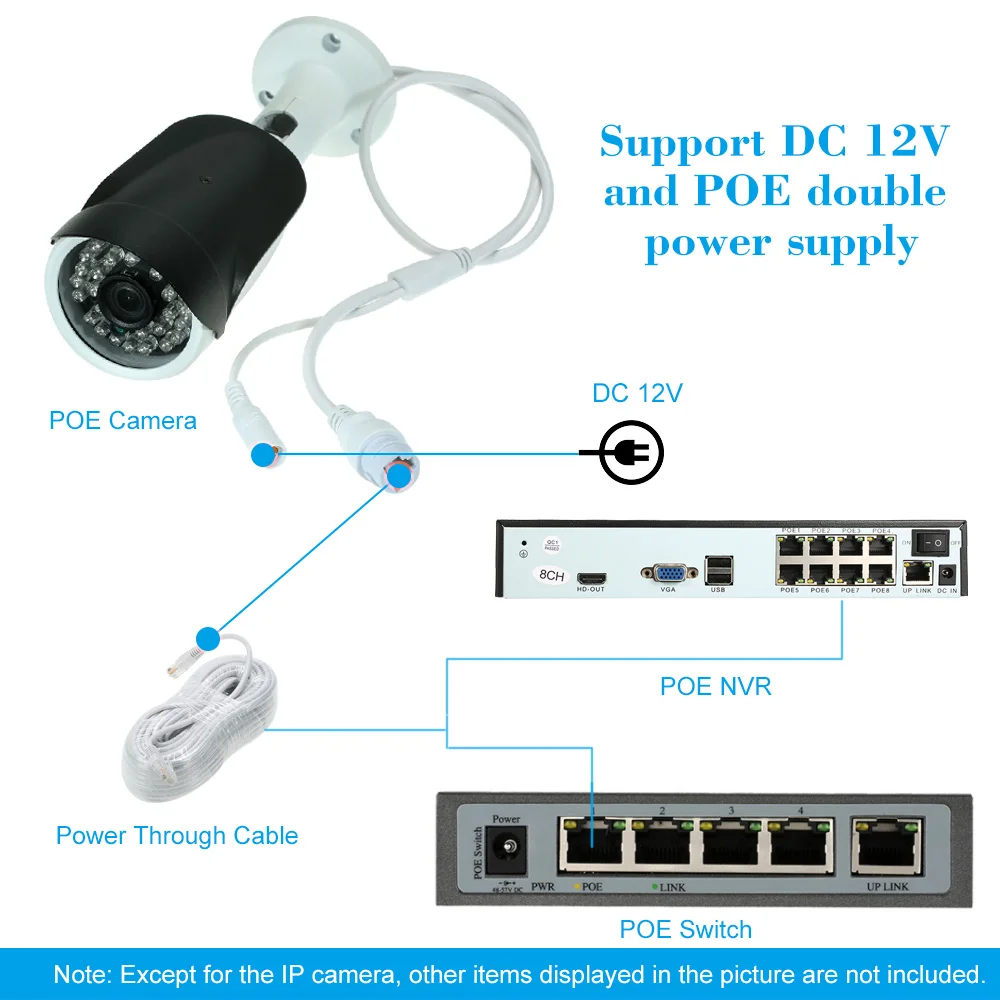 4MP камера HD Bullet POE IP ночное видение Onvif P2P Обнаружение движения Водонепроницаемая