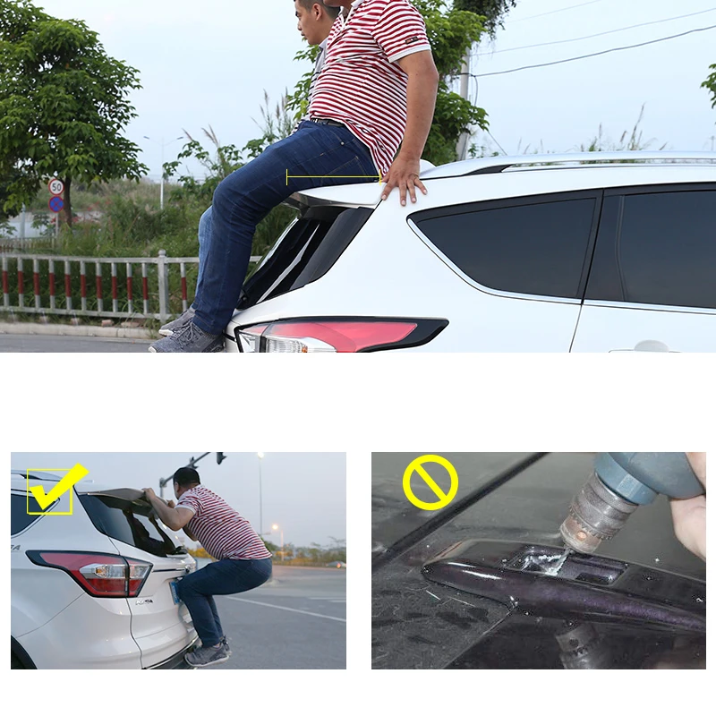 Lsrtw2017, АБС-пластик, автомобильный спойлер aunk украшение для Ford Kuga Escape 2013