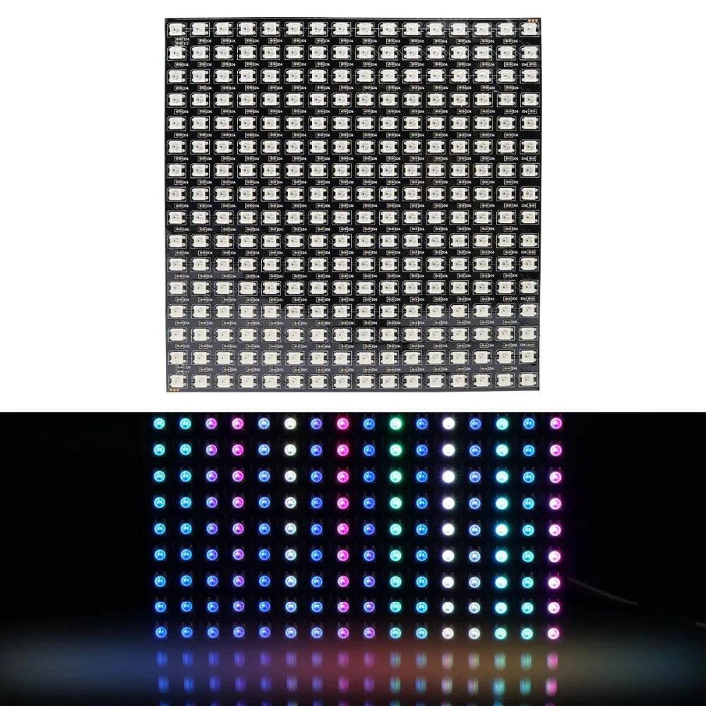 Гибкая панель с матрицей SK6812 WS2812B 5050 RGB WS2811 IC 8*8 8*32 16*16 цифровой экран Светодиодная