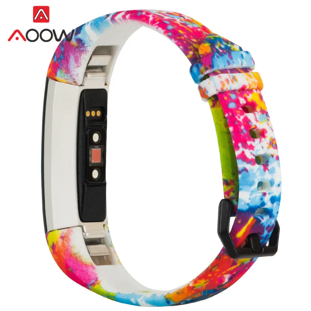 Мягкий силиконовый спортивный ремешок для часов для Fitbit Alta/Alta hr/ACE Смарт часы с рисунком Печать Водонепроницаемый замена Браслет ремешок
