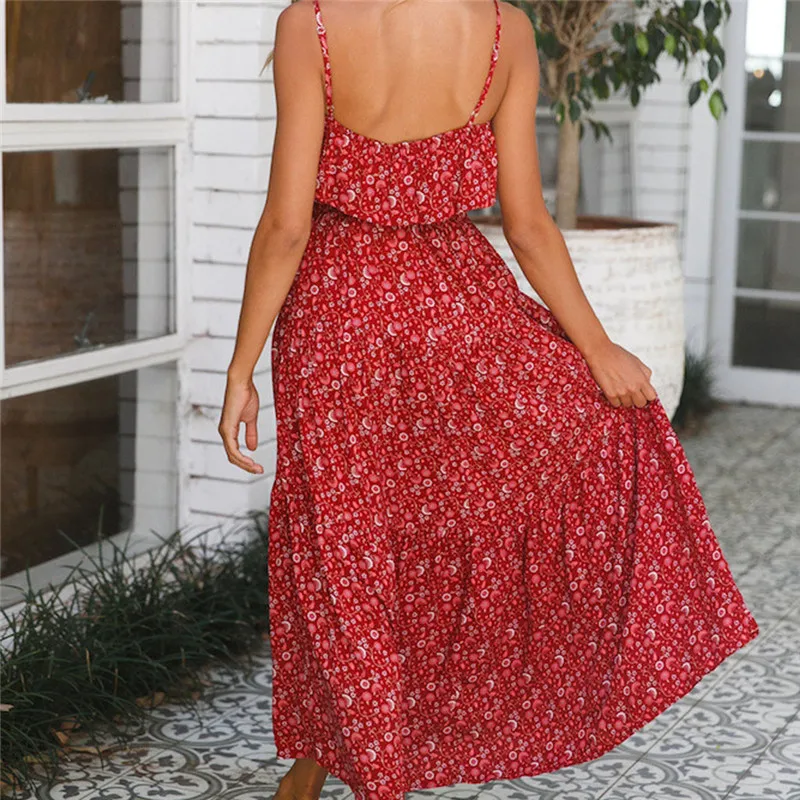 Летнее платье для женщин летнее богемное длинное вечернее пляжное макси модное
