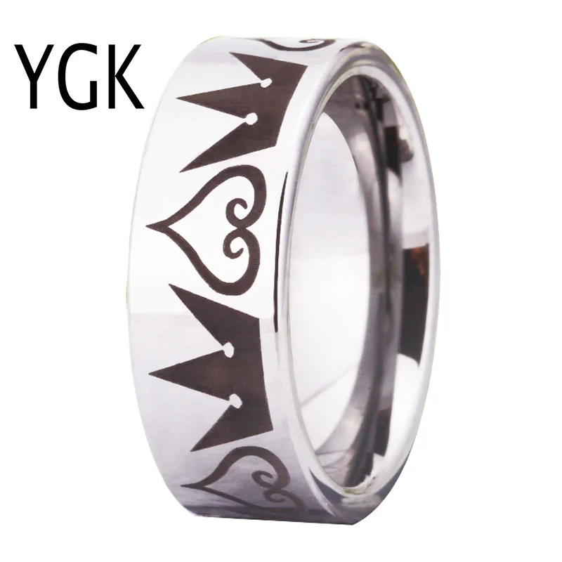 

Men's Classic Wedding Band Ring for Women Engagement Tungsten Ring Kingdom Hearts&Crowns Design Party Jewelry Anniversary Gift