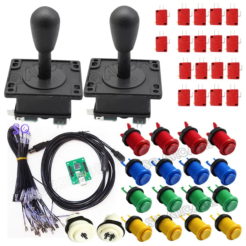 

Free shipping DIY Arcade Parts Bundles Kit With Joystick,Pushbutton,Microswitch,2 Player USB To Jamma Arcade Control Board