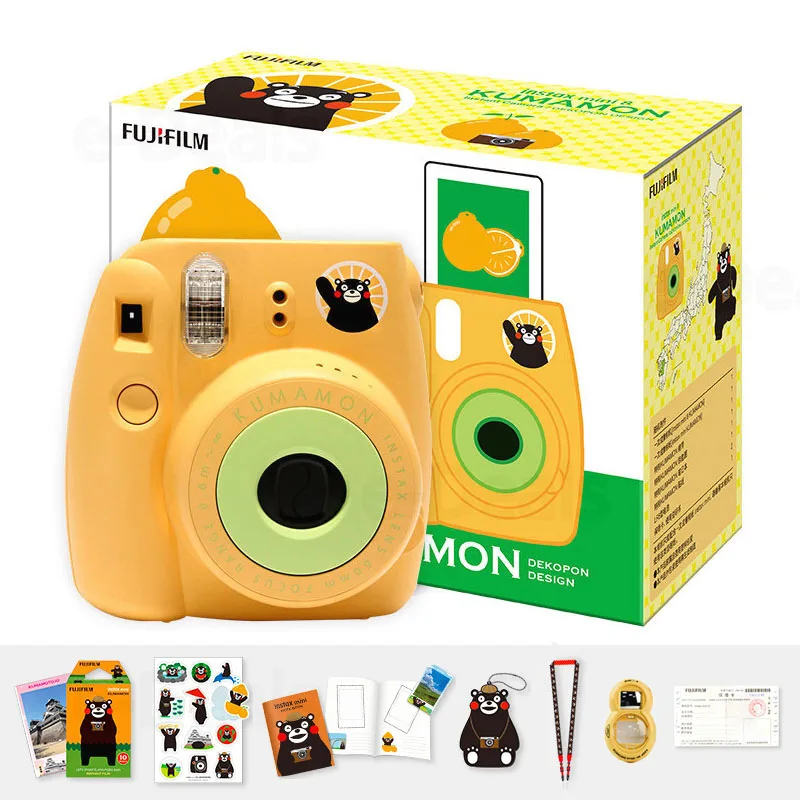 Мгновенная фотокамера Fujifilm Instax Mini KUMAMON 5 цветов камера + пленка ноутбук наклейки