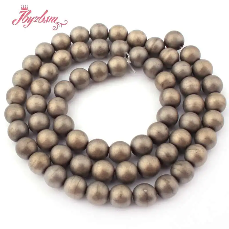 6mm 60 pcs beads 2,3, 4,6, 10 мм морозно Матовый круглый светильник из золотого гематита, бусины из натурального камня для самостоятельного изготовления ожерелья, браслетов, ювелирных изделий, 15 дюймов - Цвет: 6mm 60 pcs beads
