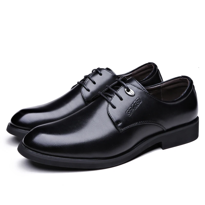 2019 New Men's Quality PU Leather Work Shoes Zapatos De Hombre Size 38-44 Black Soft Man Dress Autumn Men | Обувь