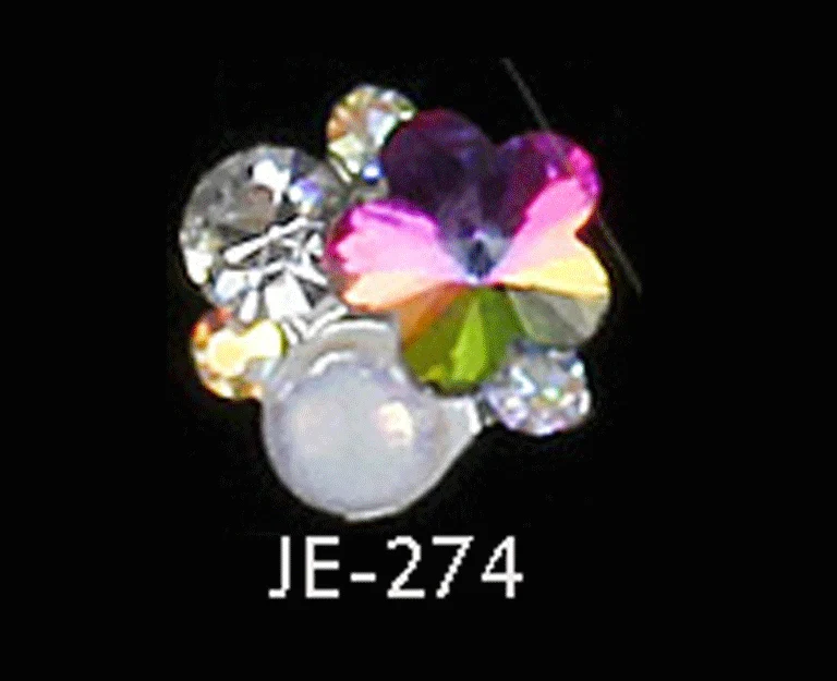 JE-274 50 шт/партия = в одном набор для маникюра украшения из розового жемчуга стразы, Сплав 3D ногтей амулеты, украшения на ногтевой салон Supplers/JE269-283 - Цвет: JE-274
