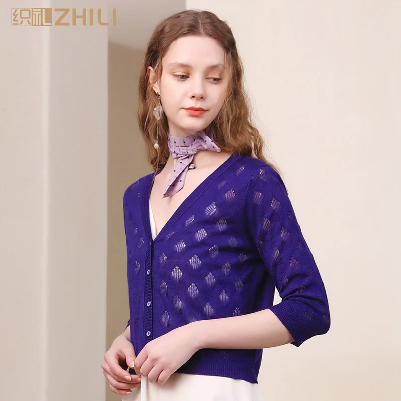 Весна 2019 Укороченный кардиган ZHILI с открытым спереди свитер пальто (S 4XL)| |